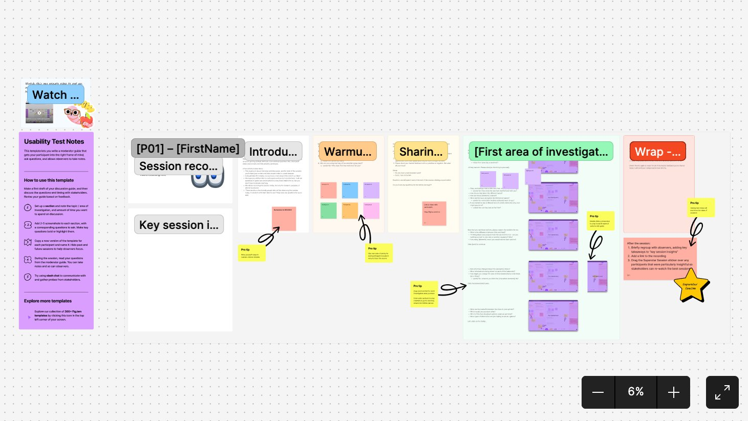 Usability testing template preview